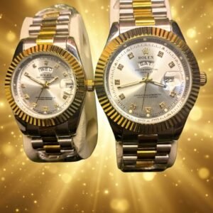 Rolex C Two-Tone Silver Dial Couple Pair Watches