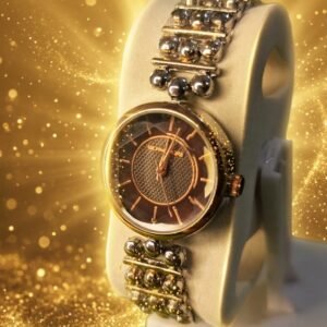 Michael Kors M Style Ladies Black Dial Beaded Watch