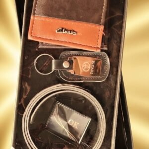 Premium Men's 2-in-1 Leather Gift Set (Wallet + KeyChain & Belt)