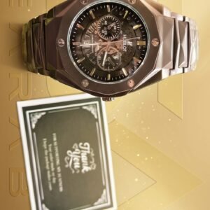 HB Silver Black with Black Dial Datejust Watch – HB 02