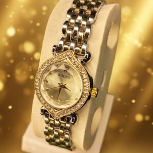 Rolex Style Ladies Two-Tone Silver & Gold Diamond Watch
