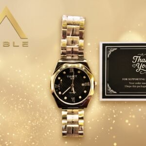 Tissot Emerald Black Textured Dial Quartz Watch with Date Window