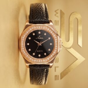 Noble Rose Gold & Black Dial Women's Watch